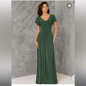 Azazie Eucalyptus Green Evening Gown Bridesmaid Dress